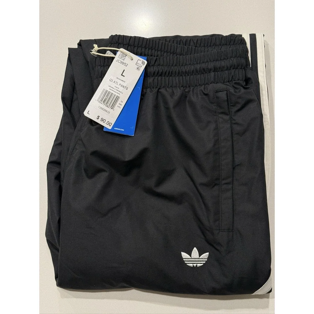 adidas Q3 ATL PANTS JC9952 Mens L Black Cloud White Originals Track Pants